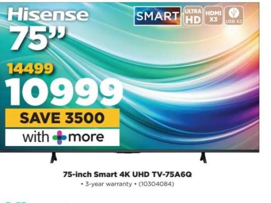 Hisense 75-inch Smart 4K UHD TV-75A6G