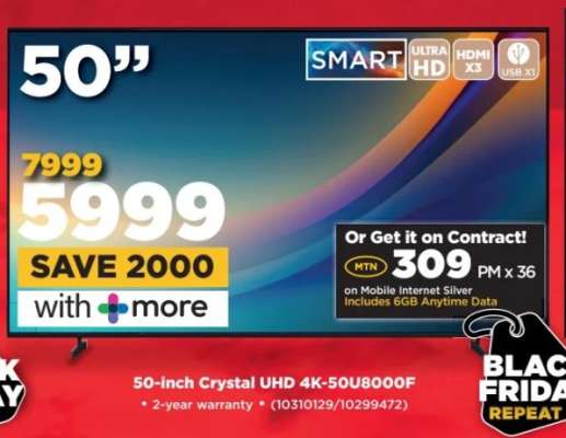 50-inch Crystal UHD 4K-50U8000F