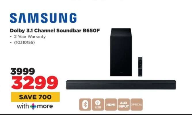 Samsung Dolby 3.1 Channel Soundbar B650F
