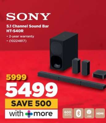 Sony 5.1 Channel Sound Bar HT-S40R