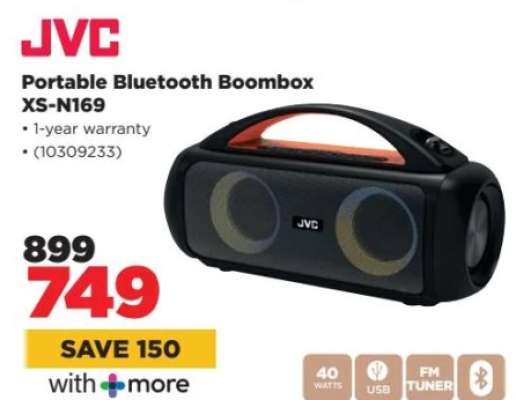 JVC Portable Bluetooth Boombox XS-N169