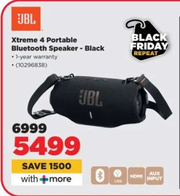 JBL Xtreme 4 Portable Bluetooth Speaker - Black