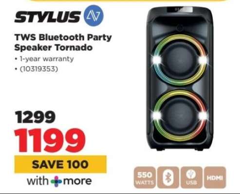 STYLUS TWS Bluetooth Party Speaker Tornado