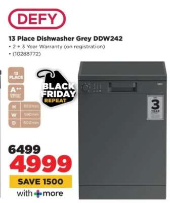 DEFY 13 Place Dishwasher Grey DDW242