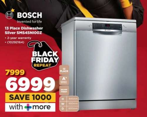 Bosch 13 Place Dishwasher Silver SMS45N100Z