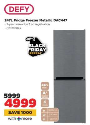 DEFY 247L Fridge Freezer Metallic DAC447