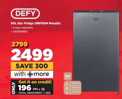 DEFY 90L Bar Fridge DBF90M Metallic