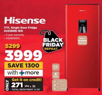 Hisense 177L Single Door Fridge H235RRE-WD