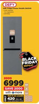 DEFY 348L Fridge Freezer Metallic DAC645