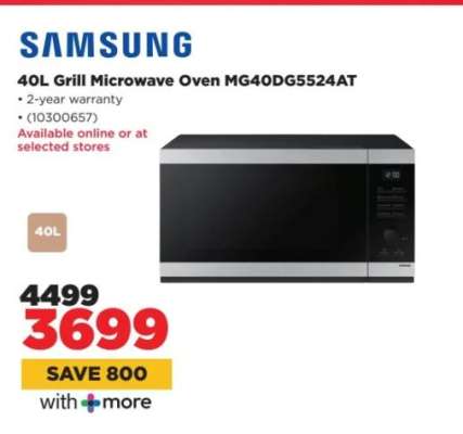 Samsung 40L Grill Microwave Oven MG40DG5524AT