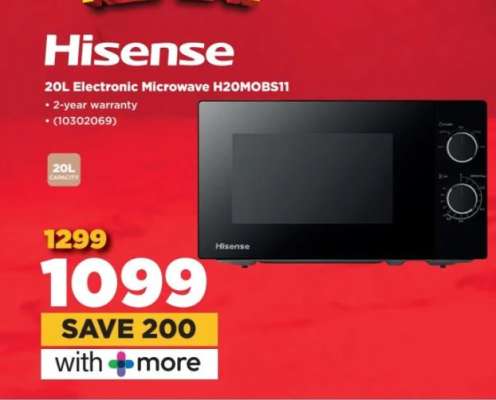Hisense 20L Electronic Microwave H20MOBS11