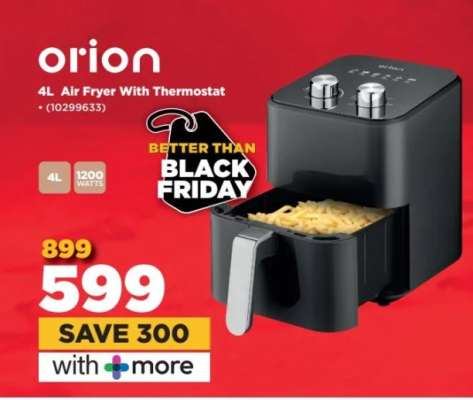 orion 4L Air Fryer With Thermostat