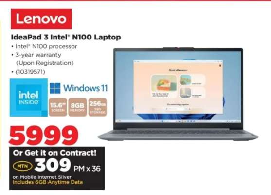 Lenovo IdeaPad 3 Intel N100 Laptop
