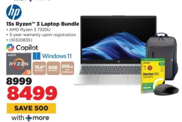 HP 15s Ryzen™ 3 Laptop Bundle