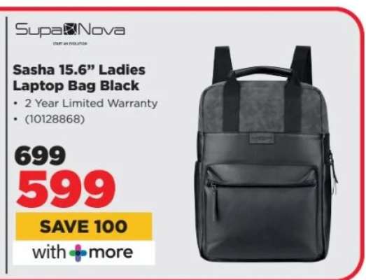 Sasha 15.6" Ladies Laptop Bag Black