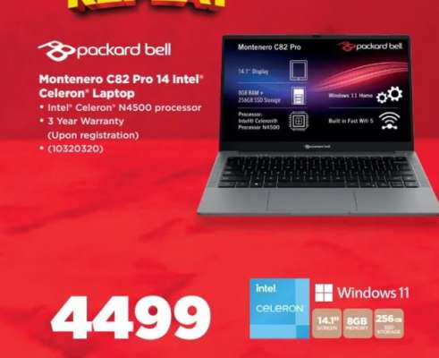 Packard Bell Montenero C82 Pro 14 Intel Celeron Laptop