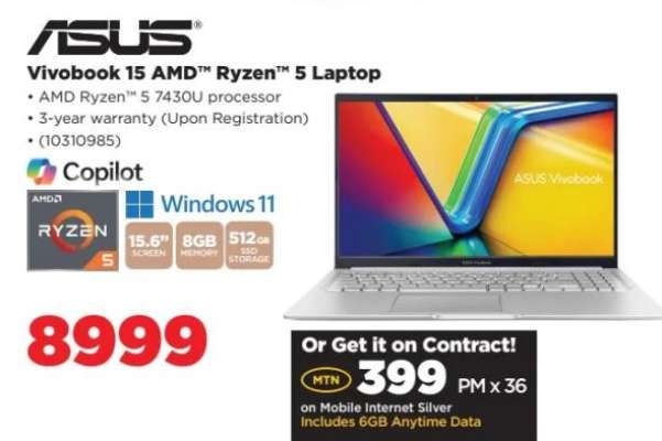 ASUS Vivobook 15 AMD Ryzen 5 Laptop