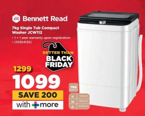 Bennett Read 7kg Single Tub Compact Washer JCW112