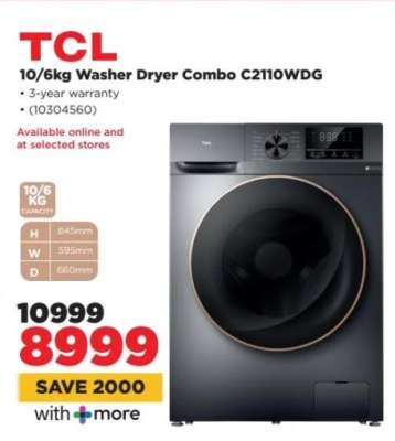 TCL 10/6kg Washer Dryer Combo C2110WDG