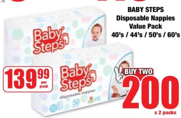 BABY STEPS Disposable Nappies Value Pack