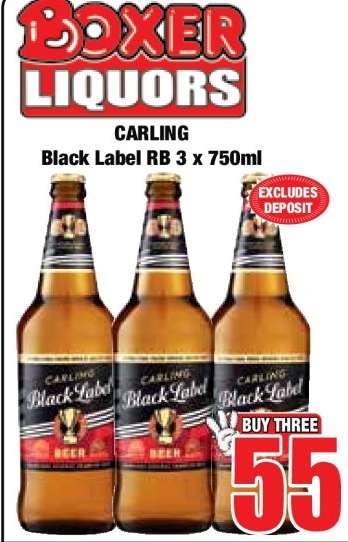 CARLING Black Label RB 3 x 750ml