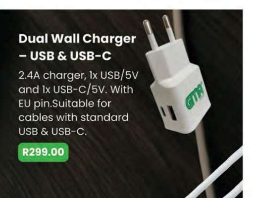 Dual Wall Charger – USB & USB-C