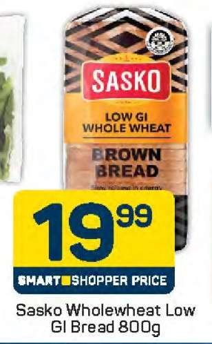 Sasko Wholewheat Low GI Bread 800g