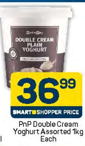 PnP Double Cream Yoghurt Assorted 1kg Each