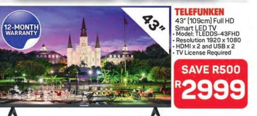 TELEFUNKEN 43" Full HD Smart LED TV