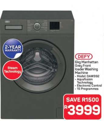 DEFY 6kg Manhattan Grey Front Loader Washing Machine