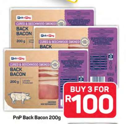 PnP Back Bacon 200g