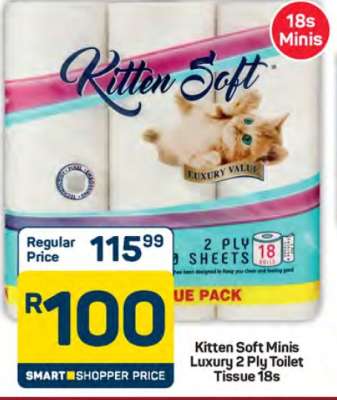 Kitten Soft Minis Luxury 2 Ply Toilet Tissue 18s