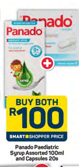 Panado Paediatric Syrup Assorted 100ml and Capsules 20s