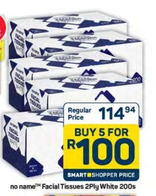 no name™ Facial Tissues 2Ply White 200s
