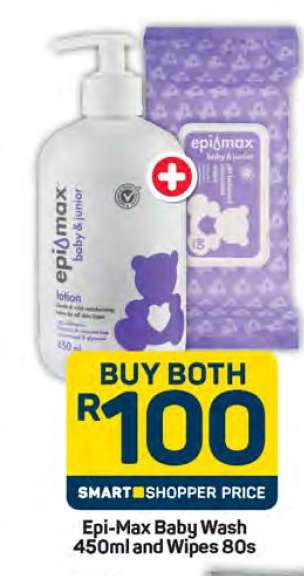 Epi-Max Baby Wash 450ml and Wipes 80s