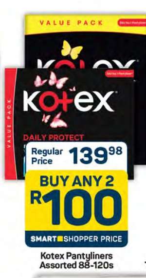 Kotex Pantyliners Assorted 88-120s
