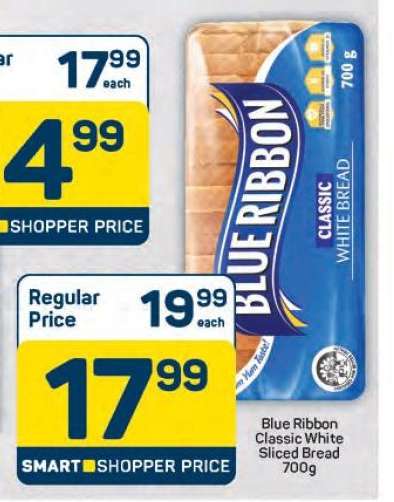 Blue Ribbon Classic White Sliced Bread 700g