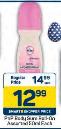 PnP Body Sure Roll-On Assorted 50ml Each