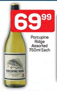 Porcupine Ridge Assorted 750ml Each