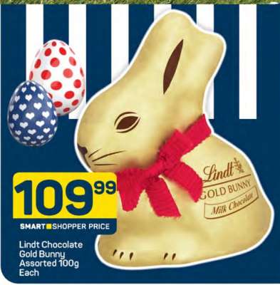 Lindt Chocolate Gold Bunny Assorted 100g Each