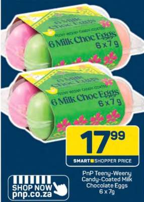 PnP Teeny-Weeny Candy-Coated Milk Chocolate Eggs 6 x 7g