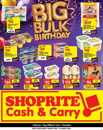 Shoprite catalogue  - 09/03/2026 - 22/03/2026.
