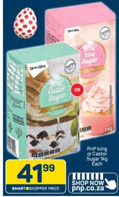 PnP Icing or Castor Sugar 1kg Each