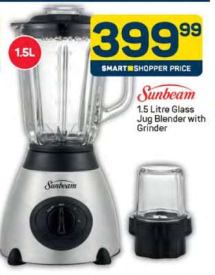 Sunbeam 1.5 Litre Glass Jug Blender with Grinder