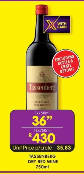 TASSENBERG DRY RED WINE 750ml