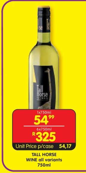 TALL HORSE WINE all variants 750ml