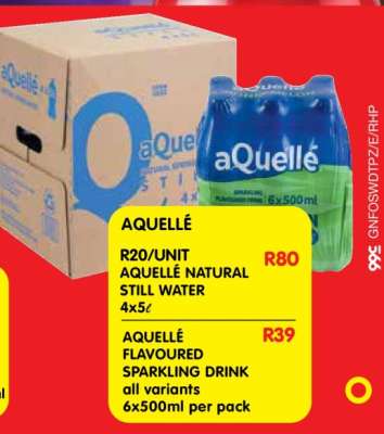 AQUELLÉ NATURAL STILL WATER 4x5ℓ