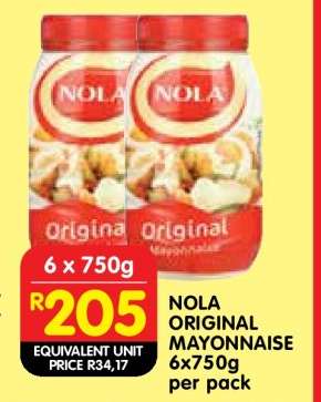 NOLA ORIGINAL MAYONNAISE 6x750g per pack