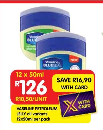 VASELINE PETROLEUM JELLY all variants 12x50ml per pack