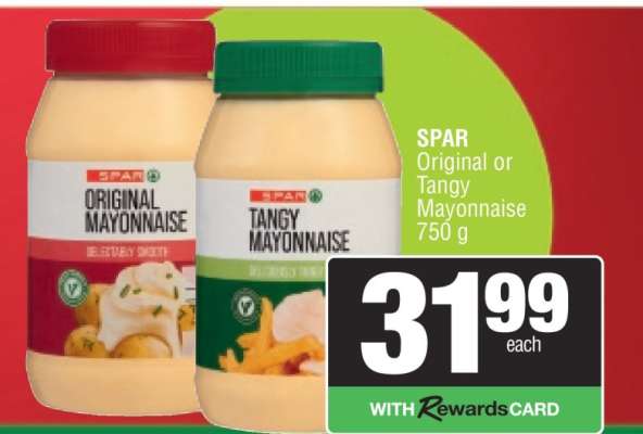 SPAR Original or Tangy Mayonnaise